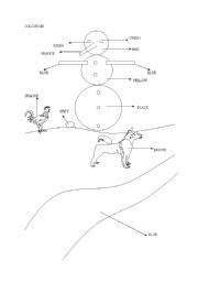 English Worksheet: Colour Me