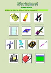 English worksheet: objects worksheet