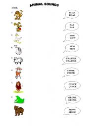 English Worksheet: ANIMAL SOUNDS