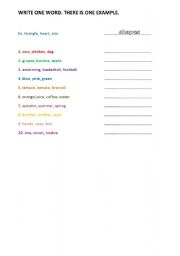 English worksheet: learning vocabs worksheet