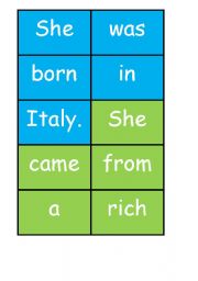 English worksheet: Florance Nightingale cut up sentences