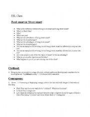 English Worksheet: huck finn bok smart vs. street smart