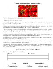 English Worksheet: Organic Vegetables