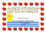 English Worksheet: certificate: super student