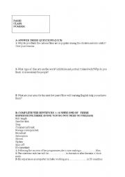 English Worksheet: exam for the 10th classes