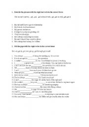 English Worksheet: hot verbs: to get