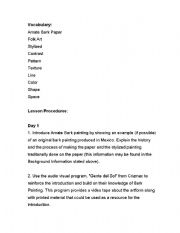 English Worksheet: Amate Bark Painting