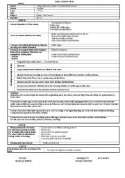 English Worksheet: daily lesson plan for grade 9
