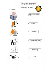 English worksheet: CLASSROOM ACTIONS