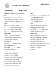 English worksheet: SONG AND THE ANGELUS