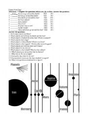 English Worksheet: Planets