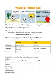 English Worksheet: Grammar - There is / there are... in town