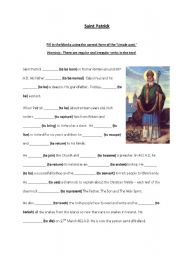 St Patricks Day. Fill in blanks with Simple Past Activity