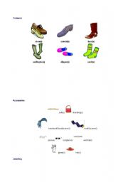 English worksheet: footwear and accessories