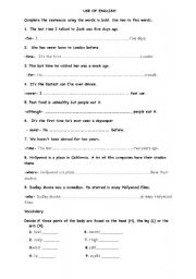 English worksheet: Use of English