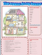 English Worksheet: THE ROOMS IN MY HOUSE