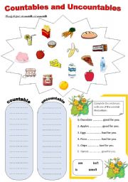 English Worksheet: countable and uncountable