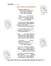 English Worksheet: Yellow Submarine by the Beatles 