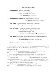 English Worksheet: talking about past