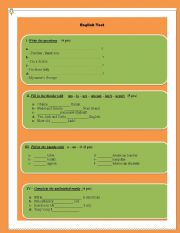 English worksheet: test