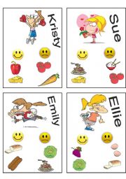 English Worksheet: Who is who? likes and dislikes/food