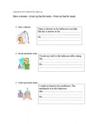 English Worksheet: Verbs related to the bathroom