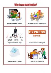 English Worksheet: Why do you study English? part 1