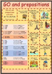 English Worksheet: Prepositional phrases with go