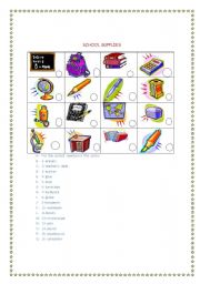 English Worksheet: School supplies