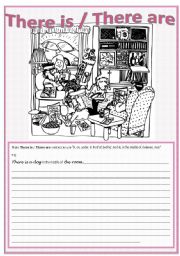 English Worksheet: there is there are with prepositions