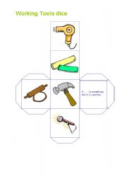 English Worksheet: Working Tools Dice