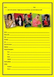 English Worksheet: Famous people descriptions