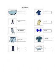 English Worksheet: My Clothes 1