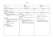 English Worksheet: Lesson Plan- Our Daily Routines
