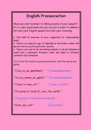 English Worksheet: English Pronunciation 
