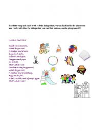 English worksheet: inside, outside!!!