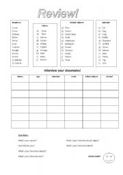 English worksheet: Review