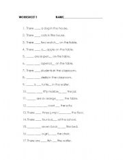 English worksheet: There IS/There ARE with plurals & prepositions