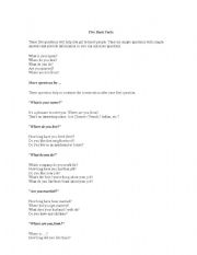English Worksheet: Five important aspect personal information