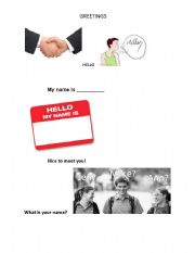 English worksheet: greetings