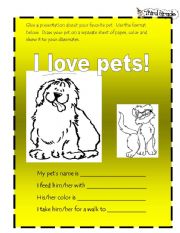 English worksheet: My favorite pet