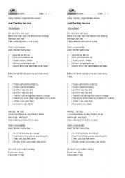 English Worksheet: Bruno Mars Just the way you are