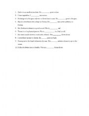 English worksheet: adjective exercises