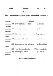 English worksheet: Job