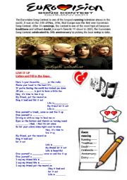 English Worksheet: Eurovision 2011 Song of Turkey