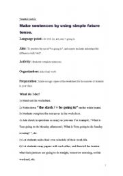 English Worksheet: The worksheet for practicing simple future tense (Be going to)