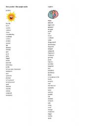 English Worksheet: Wordlist: feelings