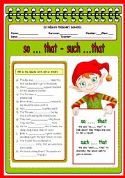 English Worksheet: so that such that