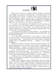 English Worksheet: Jazz