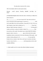 English Worksheet: the day after tomorrow film review
